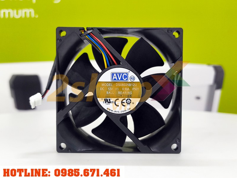 Quạt AVC DS08025B12U, 12VDC, 80x80x25mm