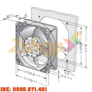 Quạt EBMPAPST 4580N, 230VAC, 120x120x38mm