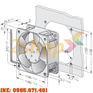 Quạt EBMPAPST 612NGME, 12VDC, 60x60x25mm