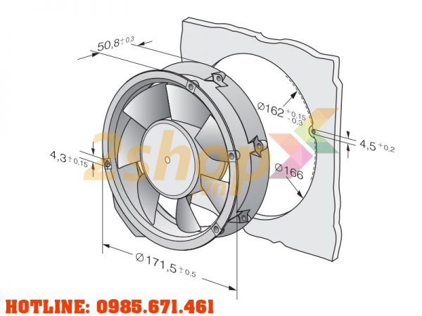 Quạt EBMPAPST 6212NM, 12VDC, 172x51mm