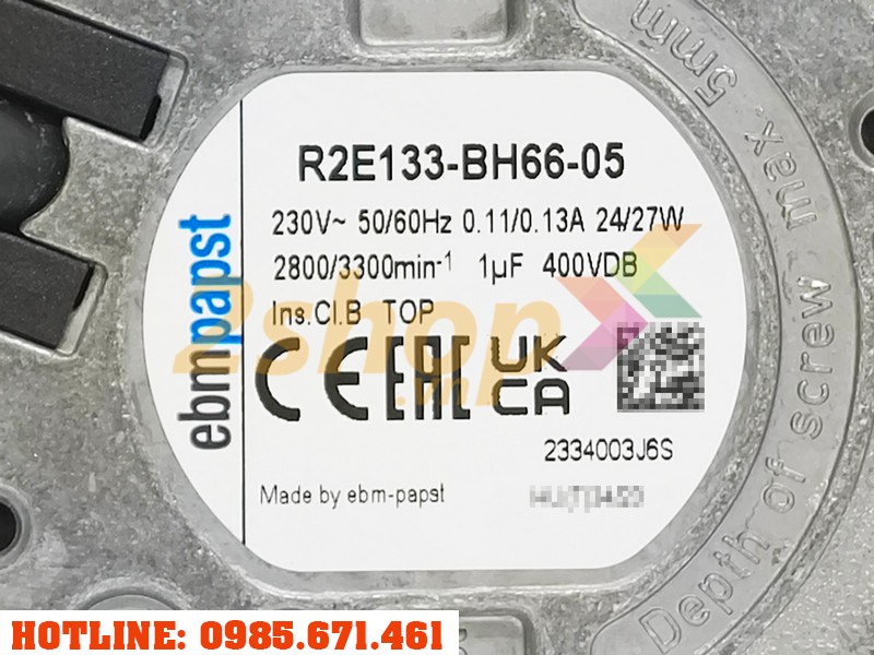 Quạt EBMPAPST R2E133-BH66-05, 230VAC, 133mm