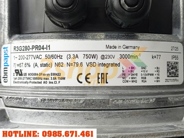 Quạt EBMPAPST R3G280-PR04-I1, 230VAC, 280mm