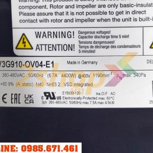 QUẠT EBMPAPST W3G910-OV04-E1, 400VAC, 910mm