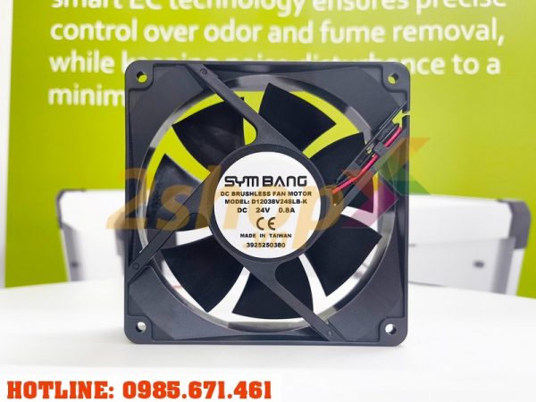 Quạt SYMBANG D12038V24SLB-K, 24VDC, 120x120x38mm
