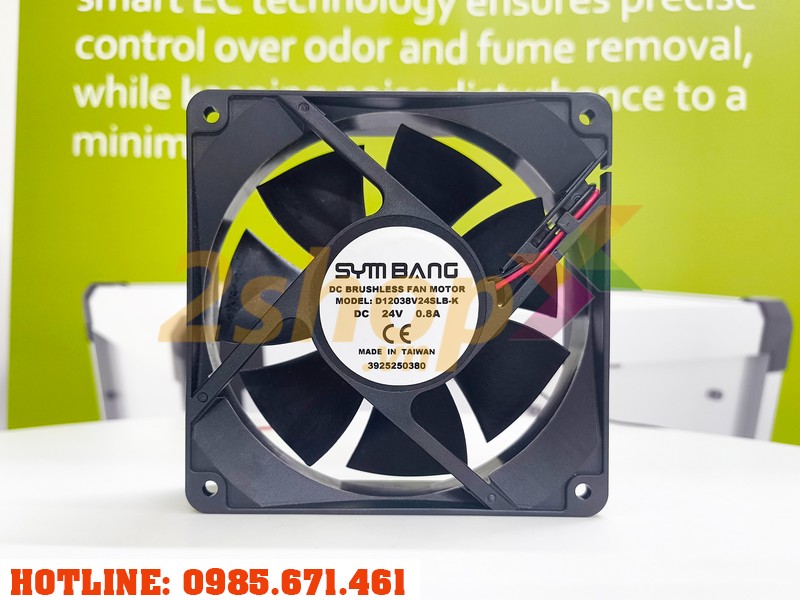 Quạt SYMBANG D12038V24SLB-K, 24VDC, 120x120x38mm