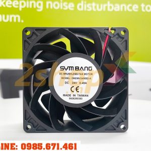 Quạt SYMBANG D9238V24MBD-K, 24VDC, 92x92x38mm