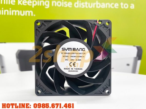 Quạt SYMBANG D9238V24MBD-K, 24VDC, 92x92x38mm