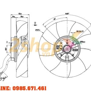Quạt EBMPAPST A2E200-AI38-01, 230VAC, 200mm