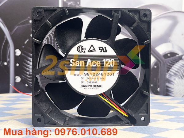 Quạt SANYO DENKI 9G1224G1D01, 24VDC, 120x120x38mm