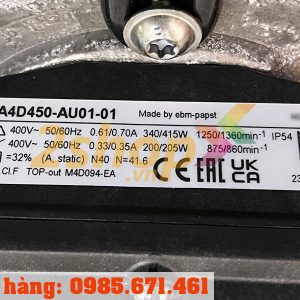 Quạt EBMPAPST A4D450-AU01-01, 400VAC, 450mm