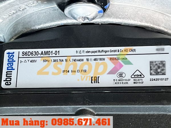 Quạt EBMPAPST S6D630-AM01-01, 400VAC, 630mm